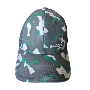Swarovski Optik Snapback Cap Mesh Trucker Hat Gray & Teal Camo